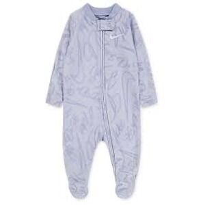 Nike Baby Girls Swoosh On Pointe Coverall Full Zip Logo Burnout Sleeper Size 3M